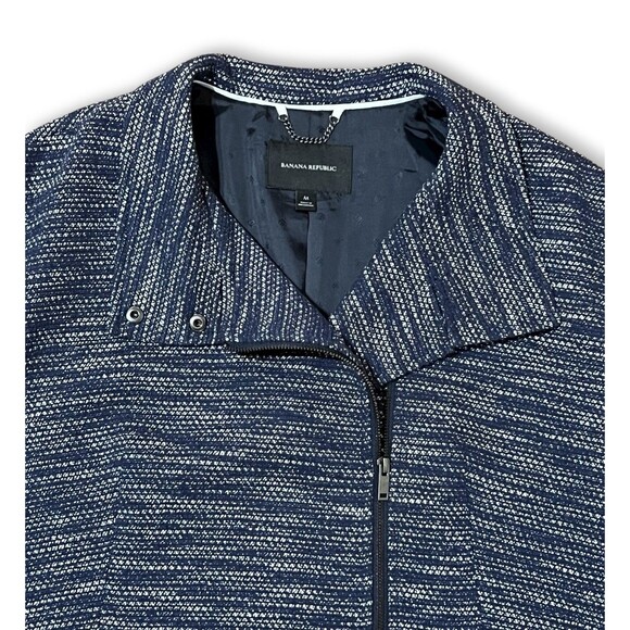 Banana Republic Blue Textured Cocoon Coat Women’s Medium Jacket - Picture 6 of 16